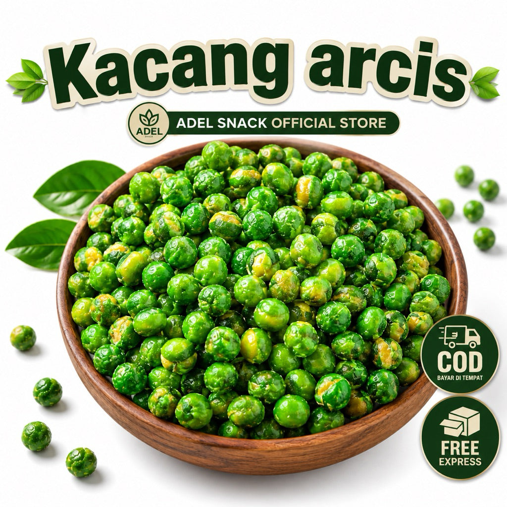 (500 gram) Kacang Arcis hijau / Kacang polong / Kacang Arcis Gurih Hijau Kacang cemilan medan