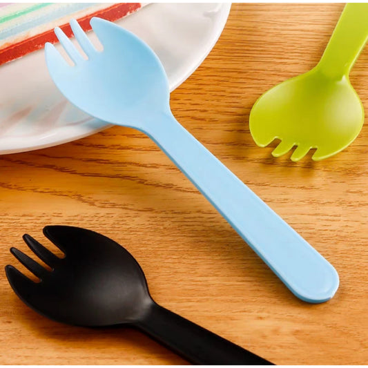 Pekanbaru Sendok Garpu Plastik Puding Steil Aneka Warna Per Pack
