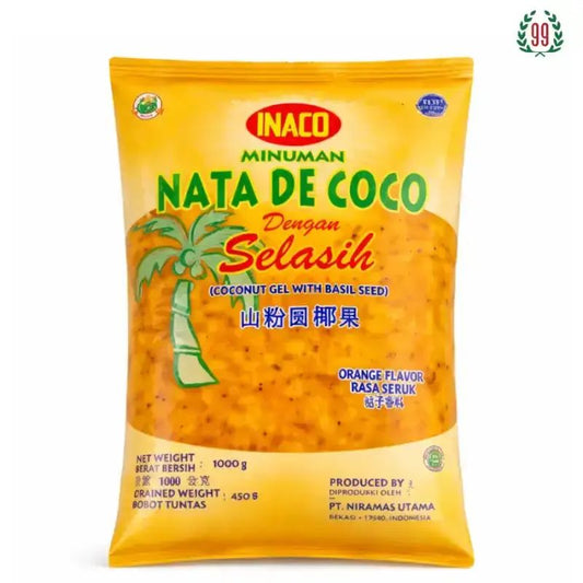 Pekanbaru Inaco Nata De Coco Selasih Orange 1Kg Pouch