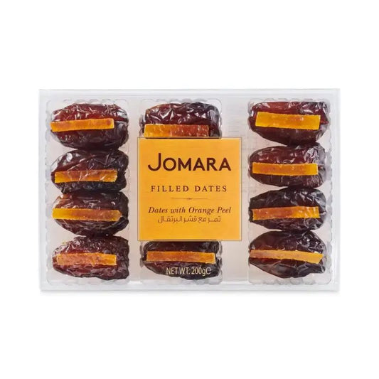 Pekanbaru Jomara Filled Dates W/Orange Pell 200Gr
