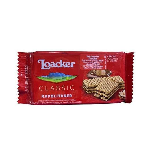 Pekanbaru Loacker Napolitaner Wafer 45Gr Pak