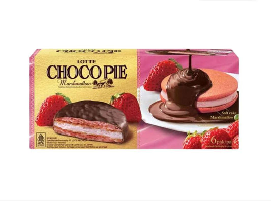 Pekanbaru Lotte Chocopie Marshmallow Strawbox 156G