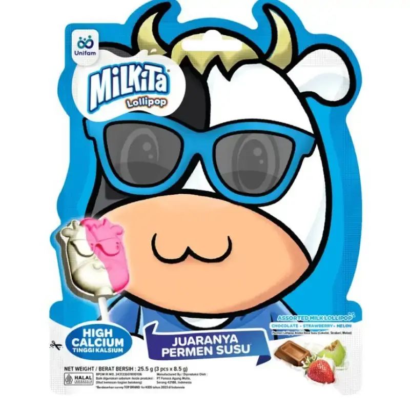 Pekanbaru Milkita Lollipop Chocolate Strawberry Melon 25.5G