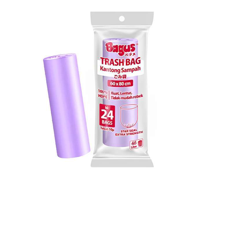 Pekanbaru BAGUS TRASH BAG ROLL COLOUR 60X80CM 24'S