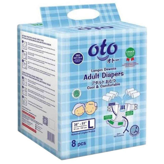 Pekanbaru Oto Adult Diapers L [8 Pcs]