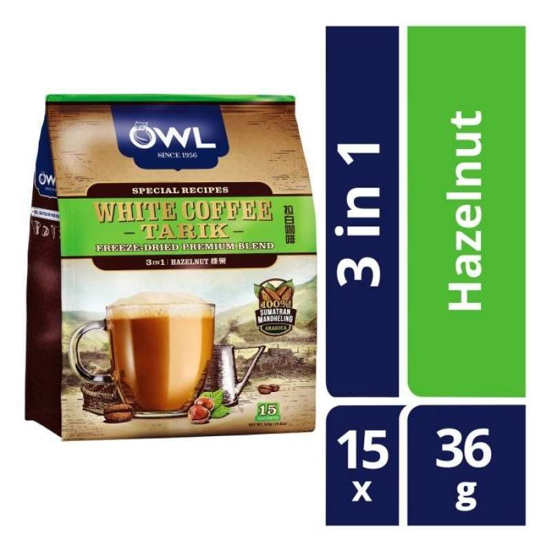 Pekanbaru Owl White Coffee Tarik 3In1 Hazelnut 15S