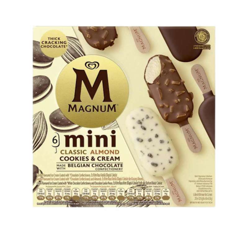 Pekanbaru Wall'S Magnum Mini Classic Almond &Cookies Cream 6X45Ml