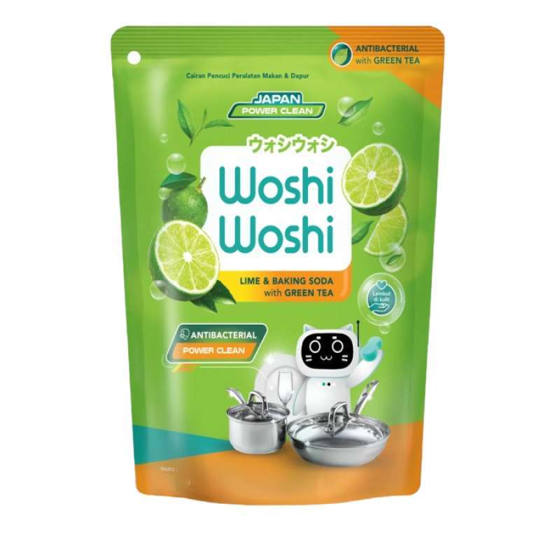 Pekanbaru WOSHI WOSHI DISWASH GRN TEA 600ML PCH