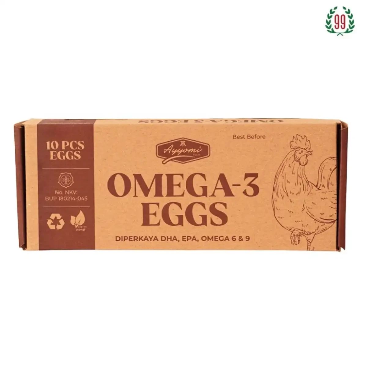 Pekanbaru Ayyomi Omega 3 Eggs 10 Pieces