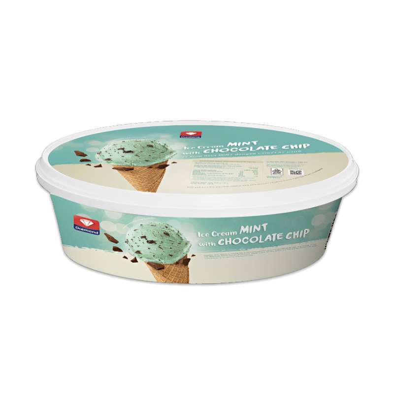 Pekanbaru Diamond Ice Cream Reg Mint With Choco Chip 700 Ml
