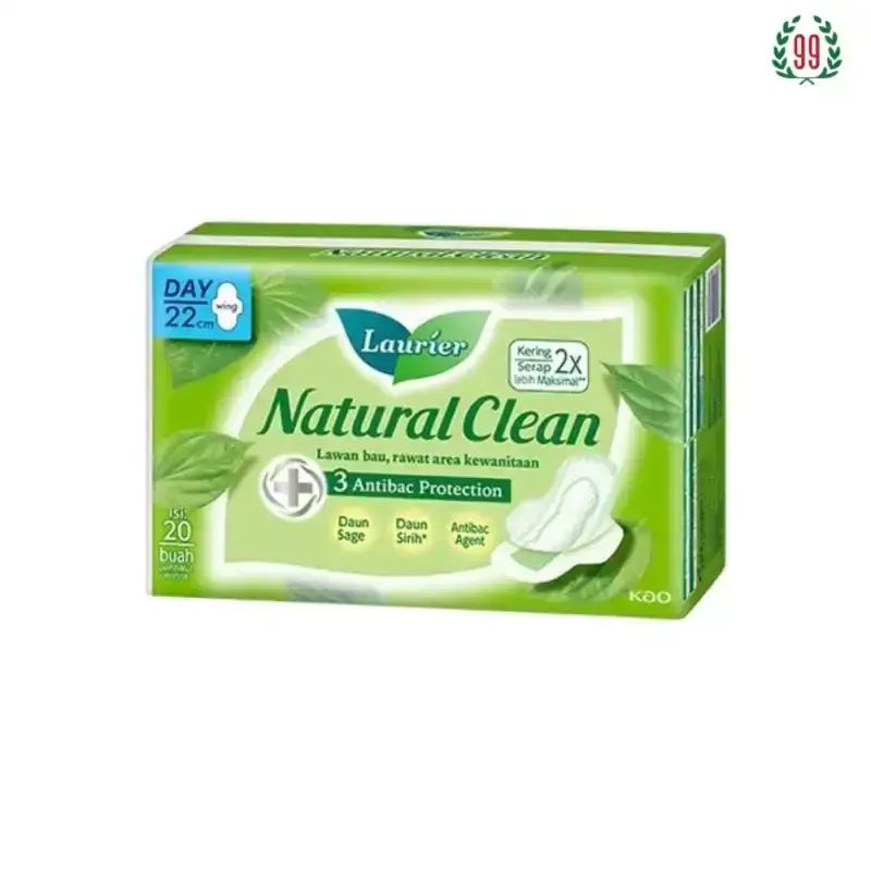 Pekanbaru LAURIER NATURAL CLEAN MAXI WING 22CM 20 PCS