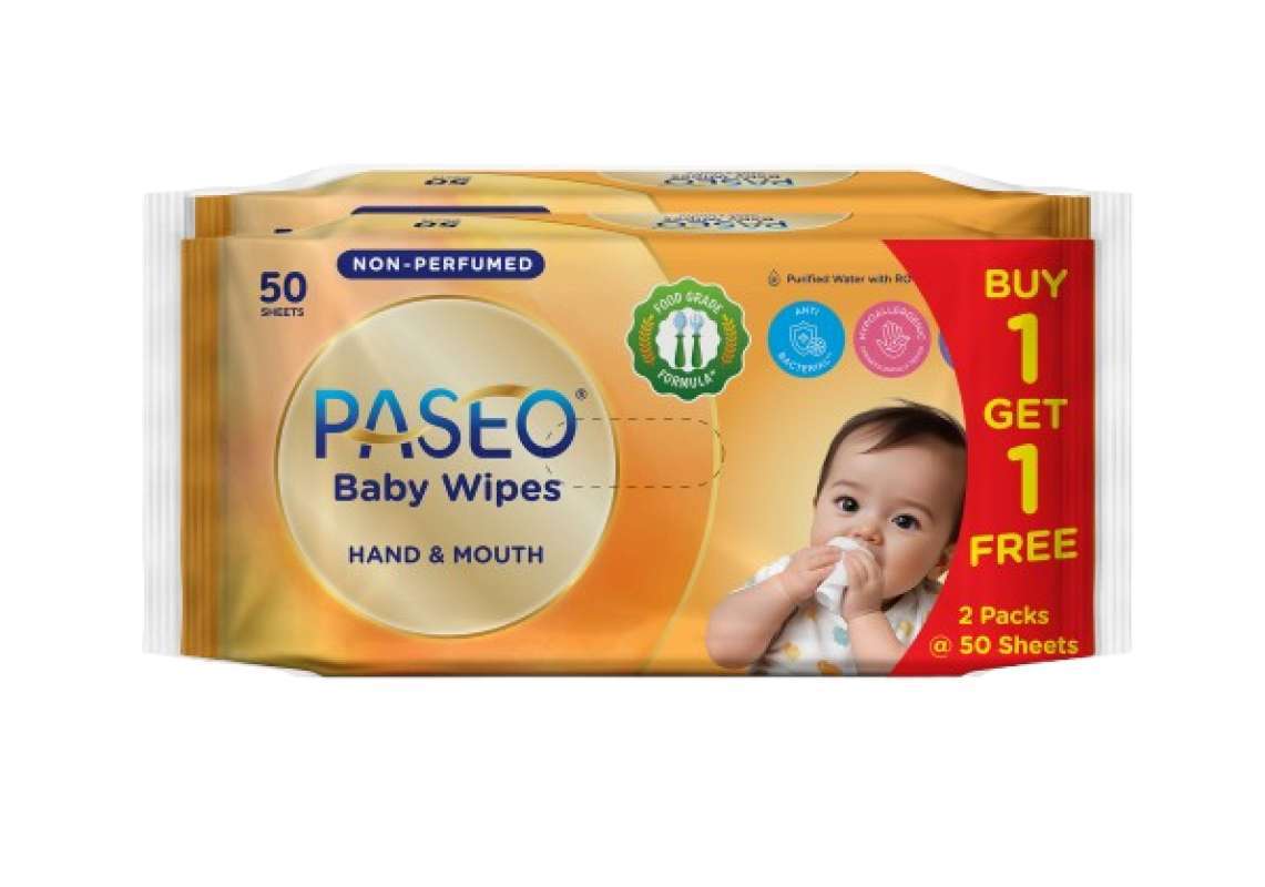 Pekanbaru Paseo Baby Wipes Hand&Mouth Gazette 50S