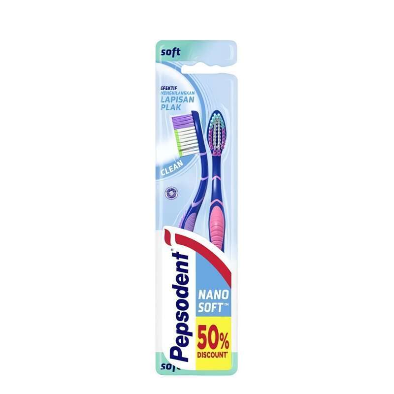 Pekanbaru Pepsodent Toothbrush Nanosoft Clean [2 Pcs]