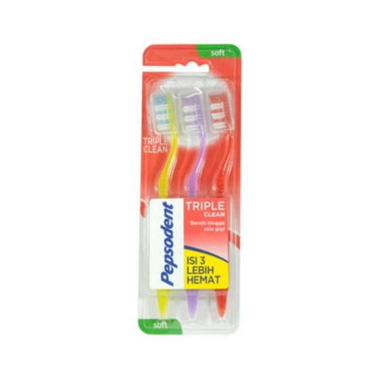 Pekanbaru Pepsodent Toothbrush Trpl Clean Soft 3 Pcs