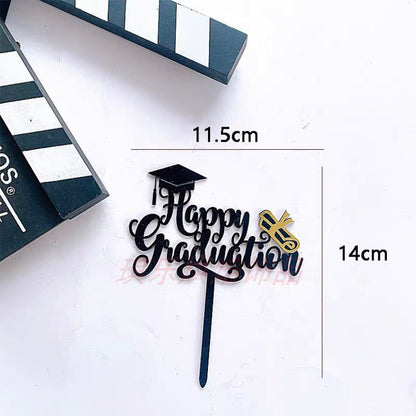 Pekanbaru Cake Topper Akrilik Happy Graduation (Instan Only)