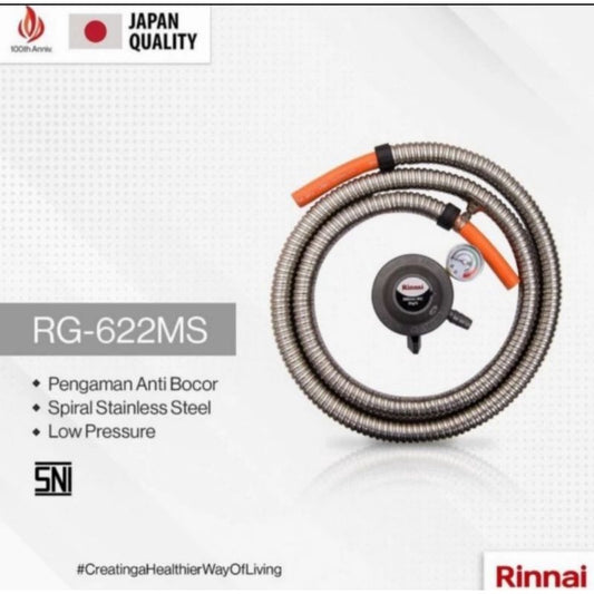 Pekanbaru Rinnai Rg-622Ms Paket Selang Gas 1,8M Dan Regulator / Rg 622Ms