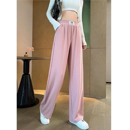 [littlecrab] Celana Panjang Kulot Karet With Label ZHJXBIAO Is The Ultimate Sophistication Loose Cullote Pants Highwaist Celana Karet Stripe Formal Kasual Simple Polos Elegan Berkualitas Premium Quality Korean Style