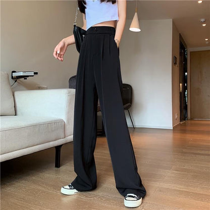 [littlecrab] Celana Panjang Kulot Loose Cullote Pants Kancing Highwaist Celana Kantor Formal Kasual Simple Polos Elegan Berkualitas Premium Quality Korean Style