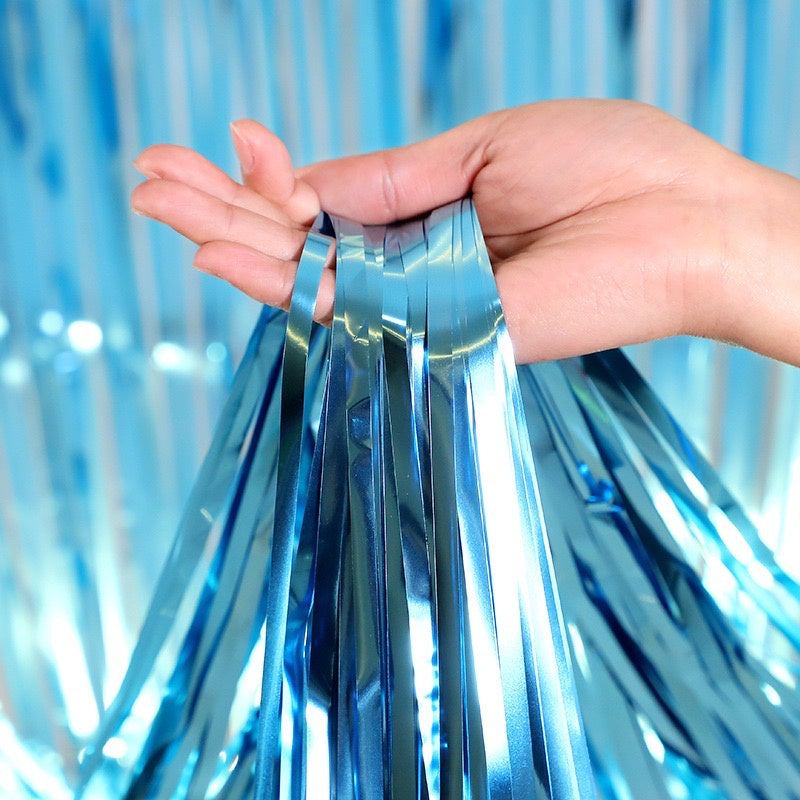 HR- TIRAI PESTA Ulang Tahun Tirai Rumbai Plastik Chrome Foil 100 x 200 Cm Foil Curtain Backdrop Curtain Selinger Metalik Import Murah