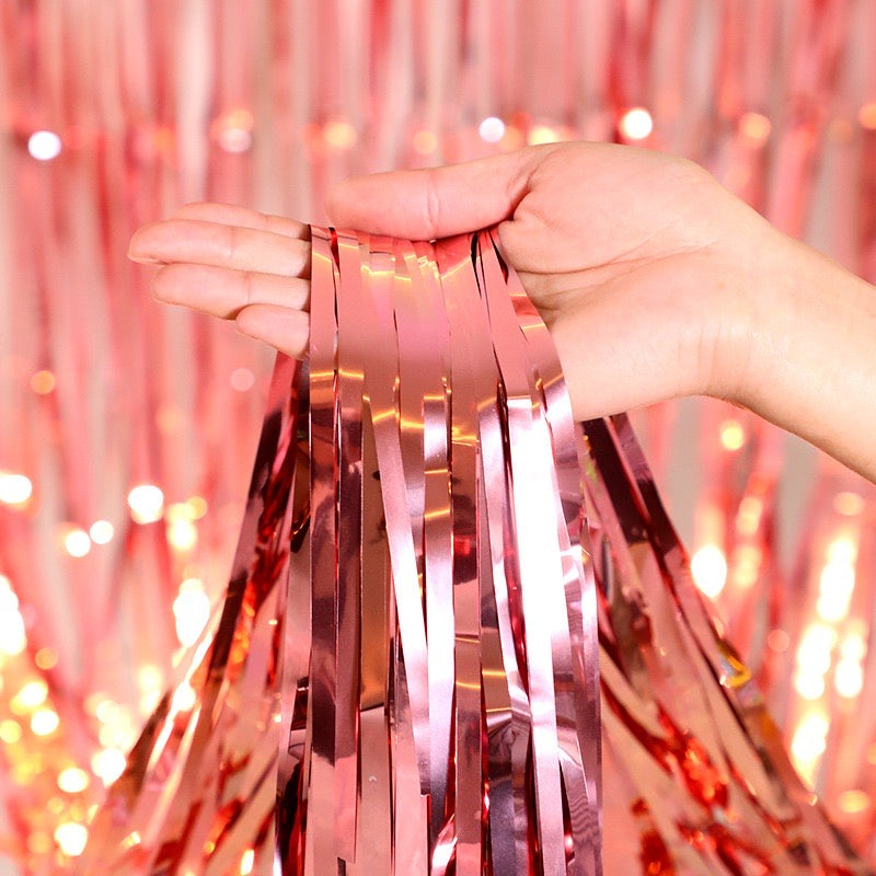 HR- TIRAI PESTA Ulang Tahun Tirai Rumbai Plastik Chrome Foil 100 x 200 Cm Foil Curtain Backdrop Curtain Selinger Metalik Import Murah