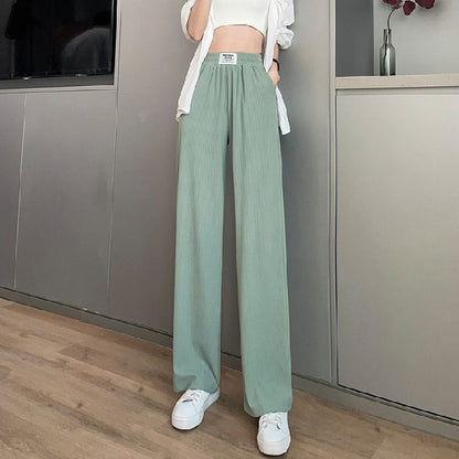 [littlecrab] Celana Panjang Kulot Karet With Label ZHJXBIAO Is The Ultimate Sophistication Loose Cullote Pants Highwaist Celana Karet Stripe Formal Kasual Simple Polos Elegan Berkualitas Premium Quality Korean Style