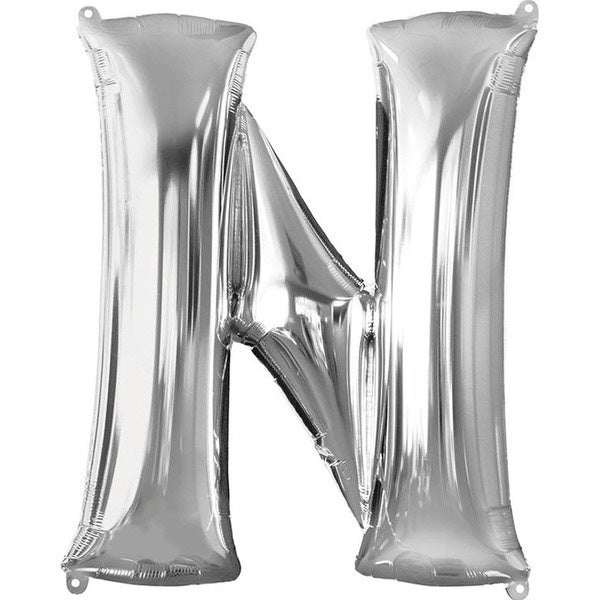 BALON FOIL SILVER BALON HURUF Angka 16 inch 40 cm Ulang Tahun Love Star ABCDEFGHIJKLMNOPQRSTUVWXYZ Balloon Supplies Happy Birthday