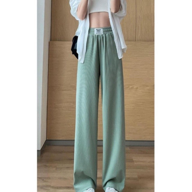 [littlecrab] Celana Panjang Kulot Karet With Label ZHJXBIAO Is The Ultimate Sophistication Loose Cullote Pants Highwaist Celana Karet Stripe Formal Kasual Simple Polos Elegan Berkualitas Premium Quality Korean Style
