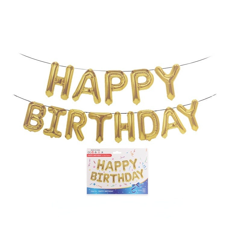 HR-PAKET BALON HAPPY BIRTHDAY Warna Warni 1 Set Balon Foil Rainbow 34 Cm Balon Ulang Tahun  Murah