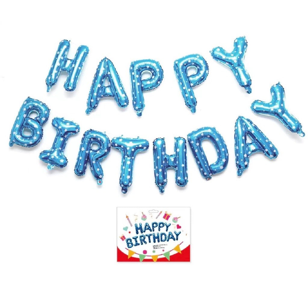 HR-PAKET BALON HAPPY BIRTHDAY Warna Warni 1 Set Balon Foil Rainbow 34 Cm Balon Ulang Tahun  Murah