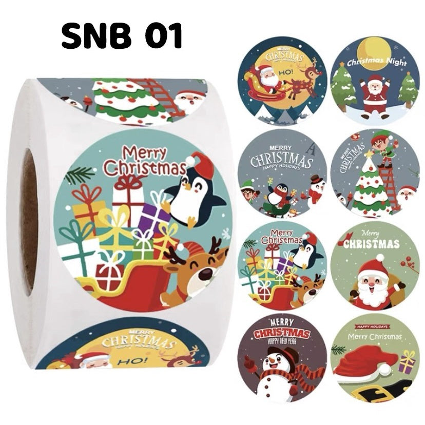 Pekanbaru Sticker Hampers Natal Bulat Per Pack