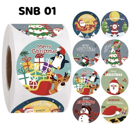 Pekanbaru Sticker Hampers Natal Bulat Per Pack