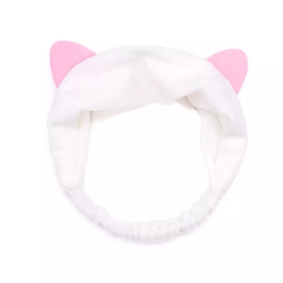 HR- Bandana Bando Korea Import Headband Kain Karet Motif Kuping Kucing Telinga Kelinci Kepala Rambut