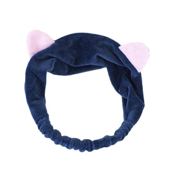 HR- Bandana Bando Korea Import Headband Kain Karet Motif Kuping Kucing Telinga Kelinci Kepala Rambut