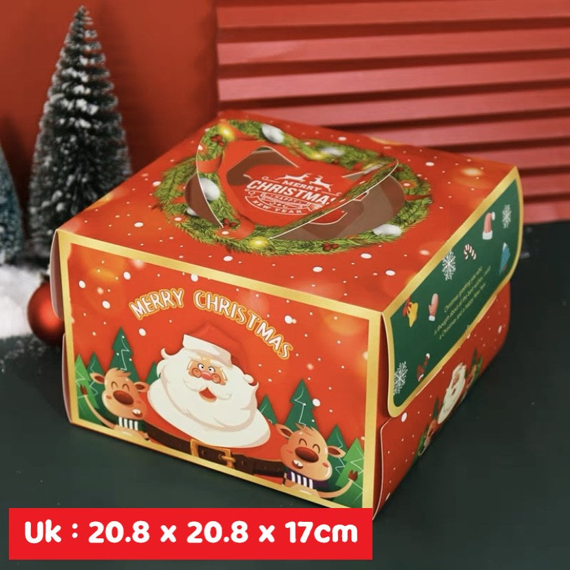 Pekanbaru Christmas Cake Box / Kotak Kue Natal Handle Berbagai Ukuran