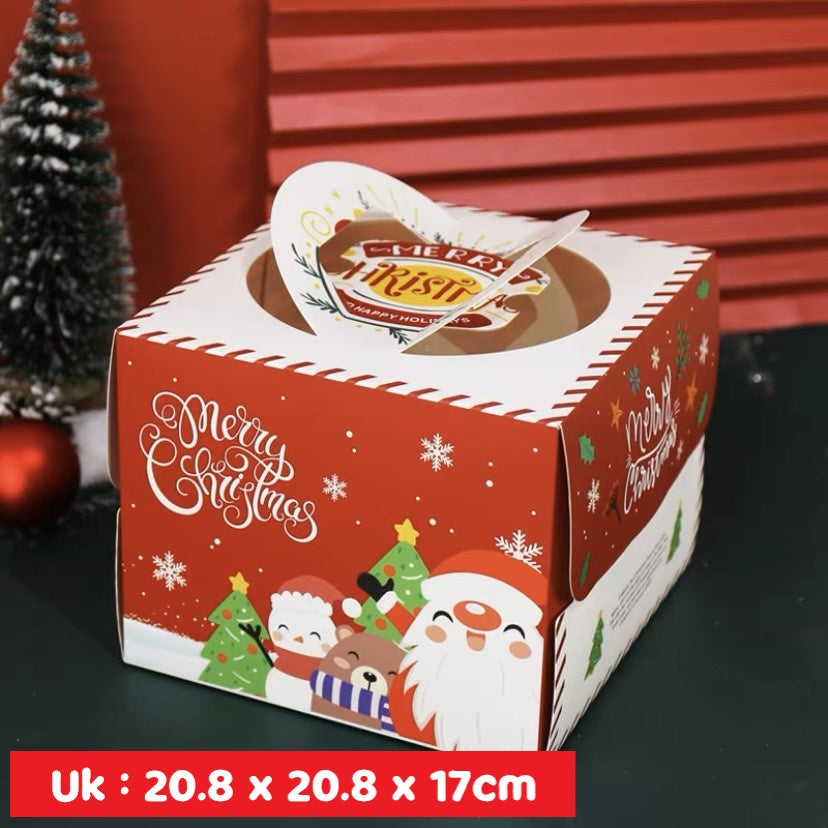 Pekanbaru Christmas Cake Box / Kotak Kue Natal Handle Berbagai Ukuran