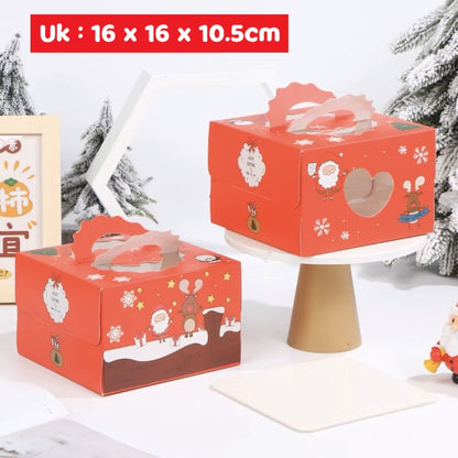 Pekanbaru Christmas Cake Box / Kotak Kue Natal Handle Berbagai Ukuran
