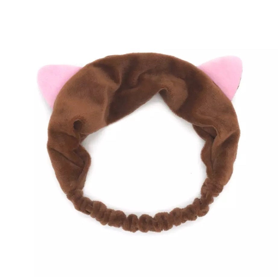 HR- Bandana Bando Korea Import Headband Kain Karet Motif Kuping Kucing Telinga Kelinci Kepala Rambut