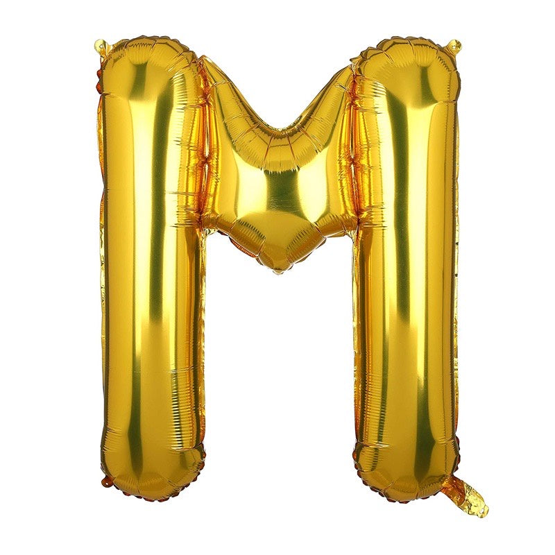 HR-BALON FOIL GOLD HURUF ±40cm Ballon Foil Abjad Alphabet Polos Balon Huruf Satuan ± 40 Cm Murah