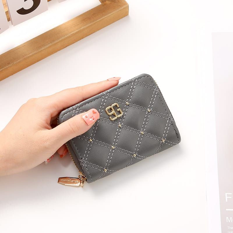 Dompet Kartu Polos Wanita Kecil Import Dompet Kulit Korea Mini
