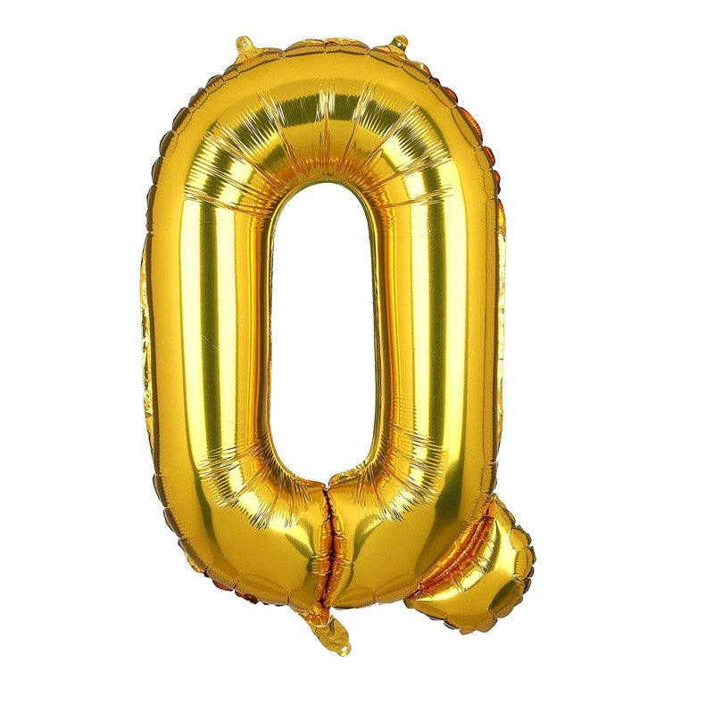HR-BALON FOIL GOLD HURUF ±40cm Ballon Foil Abjad Alphabet Polos Balon Huruf Satuan ± 40 Cm Murah