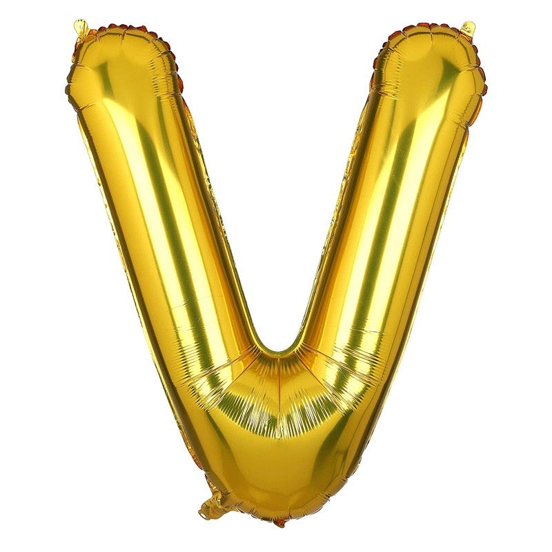HR-BALON FOIL GOLD HURUF ±40cm Ballon Foil Abjad Alphabet Polos Balon Huruf Satuan ± 40 Cm Murah