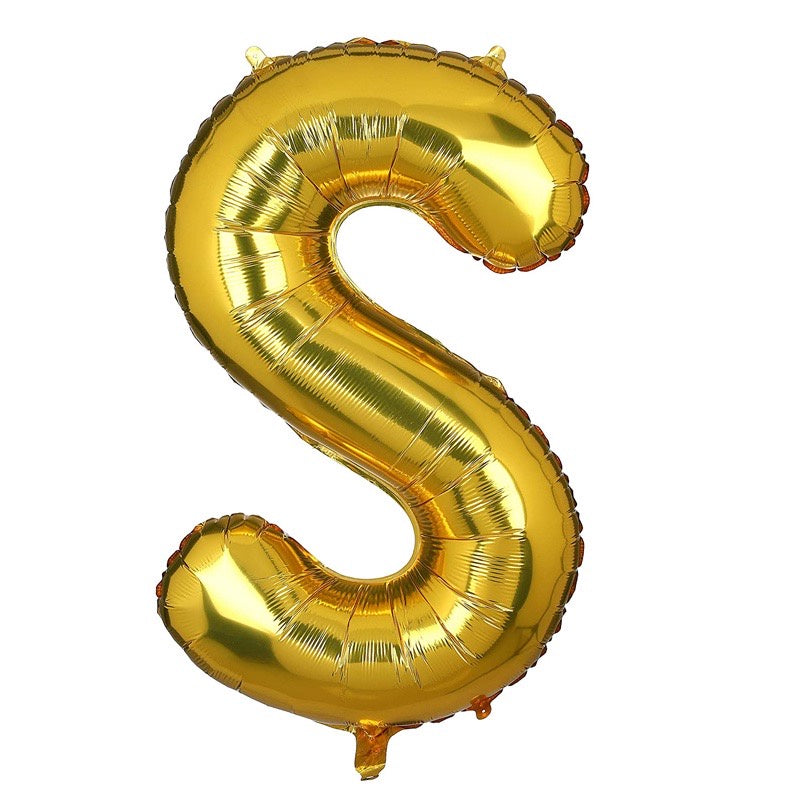 HR-BALON FOIL GOLD HURUF ±40cm Ballon Foil Abjad Alphabet Polos Balon Huruf Satuan ± 40 Cm Murah