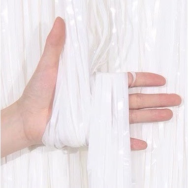 HR- TIRAI PESTA Ulang Tahun Tirai Rumbai Plastik Chrome Foil 100 x 200 Cm Foil Curtain Backdrop Curtain Selinger Metalik Import Murah
