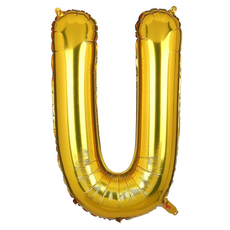 HR-BALON FOIL GOLD HURUF ±40cm Ballon Foil Abjad Alphabet Polos Balon Huruf Satuan ± 40 Cm Murah