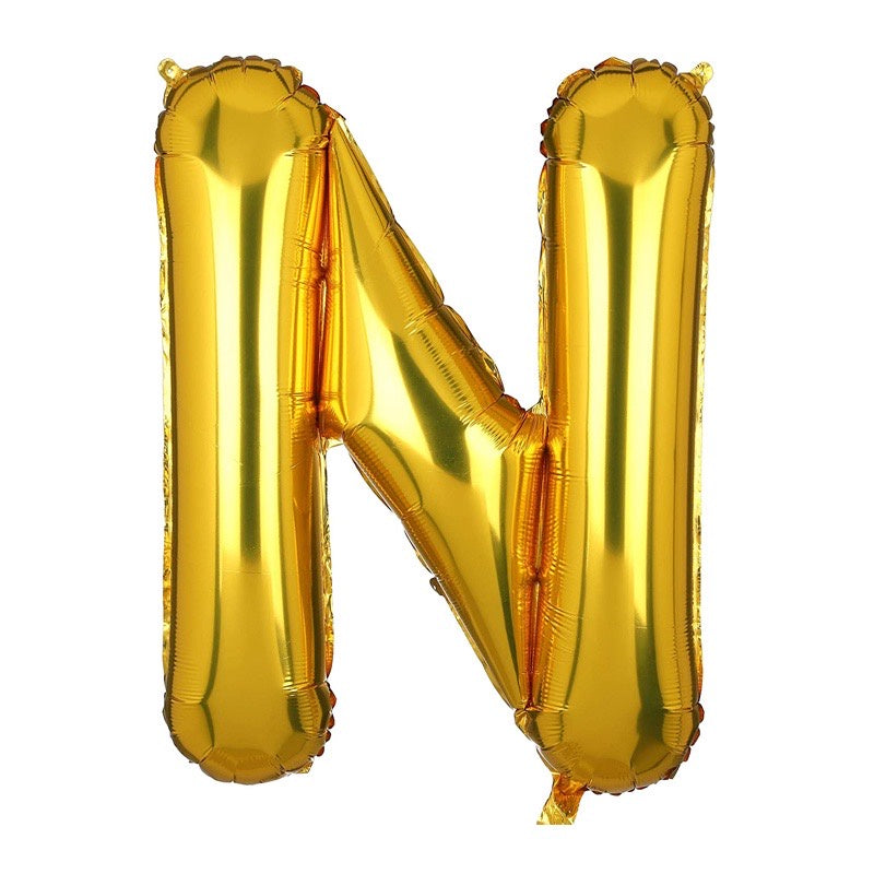 HR-BALON FOIL GOLD HURUF ±40cm Ballon Foil Abjad Alphabet Polos Balon Huruf Satuan ± 40 Cm Murah