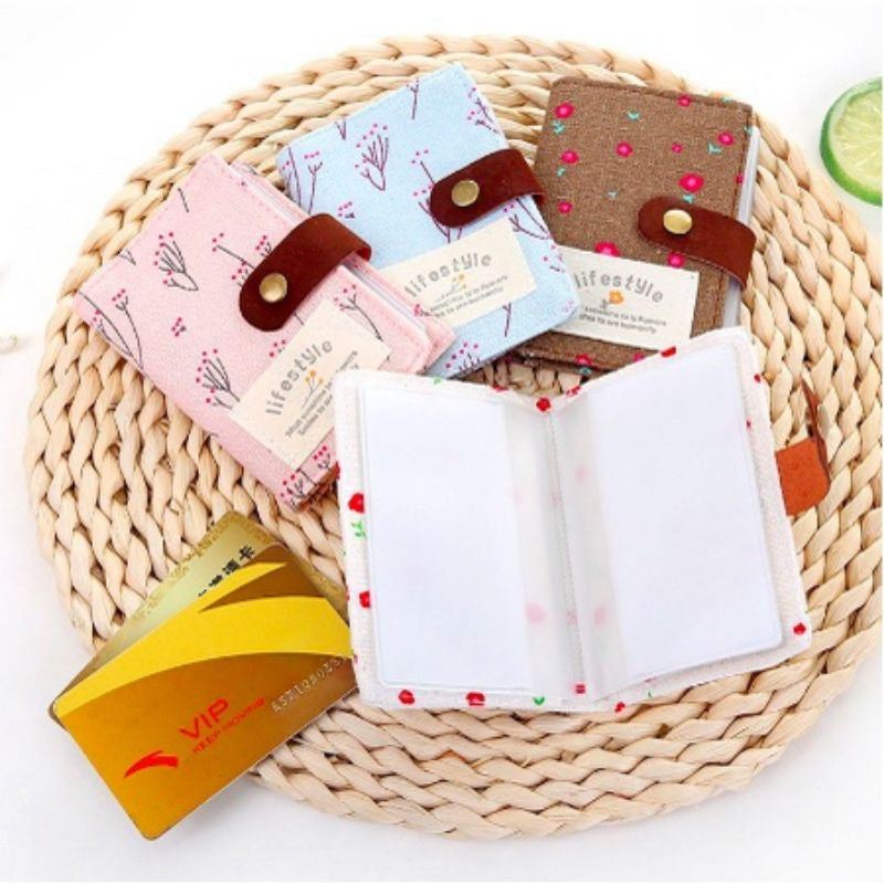 Pekanbaru Dompet Kartu Kanvas 20 Slot Card Holder Serbaguna Penyimpanan Kartu