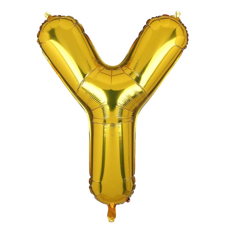 HR-BALON FOIL GOLD HURUF ±40cm Ballon Foil Abjad Alphabet Polos Balon Huruf Satuan ± 40 Cm Murah
