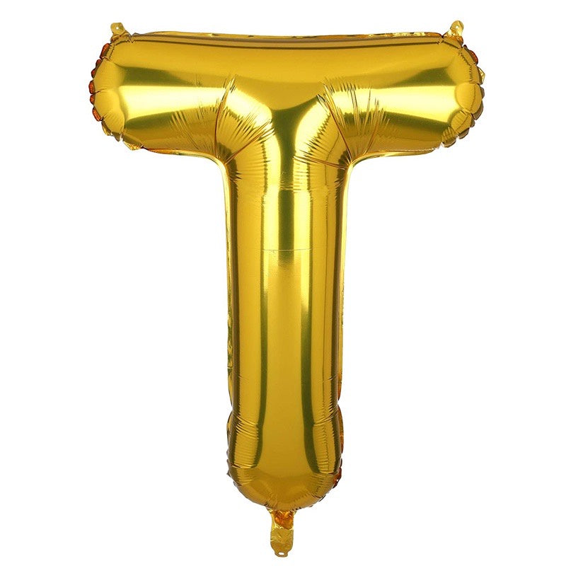 HR-BALON FOIL GOLD HURUF ±40cm Ballon Foil Abjad Alphabet Polos Balon Huruf Satuan ± 40 Cm Murah
