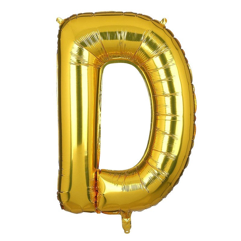 HR-BALON FOIL GOLD HURUF ±40cm Ballon Foil Abjad Alphabet Polos Balon Huruf Satuan ± 40 Cm Murah