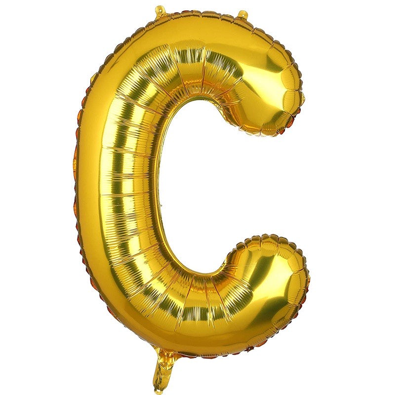 HR-BALON FOIL GOLD HURUF ±40cm Ballon Foil Abjad Alphabet Polos Balon Huruf Satuan ± 40 Cm Murah